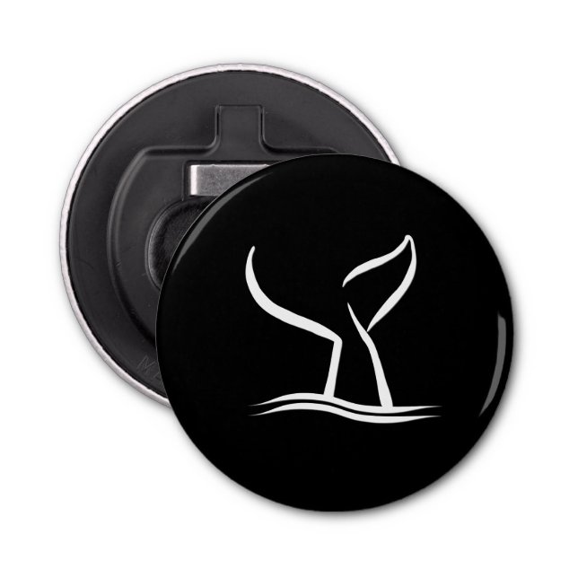 Abrebotellas La cola de la ballena blanca en negro (Anverso)