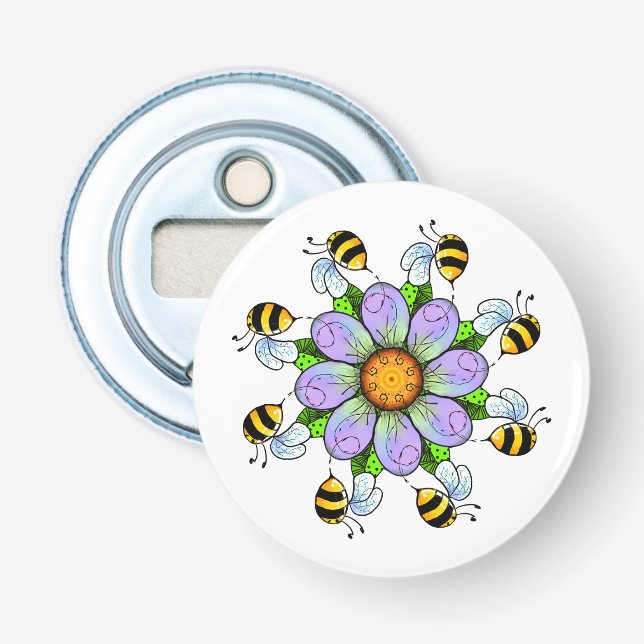 Abrebotellas La flor y el abrecartas de abejas (Anverso)