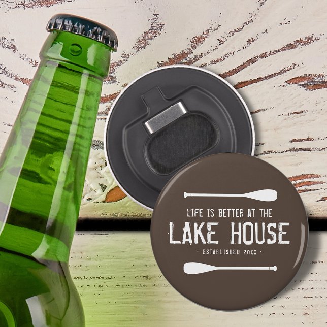 Abrebotellas La Vida Rústica Es Mejor En Los Gales De Lake Hous (Rustic Life Is Better At The Lake House Paddles Bottle Opener)