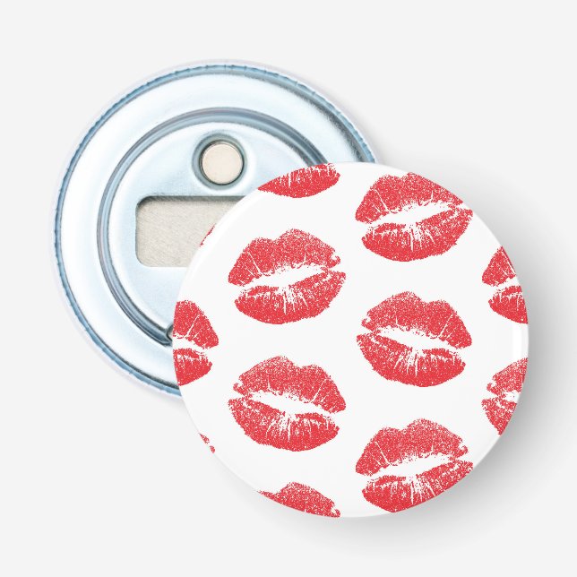 Abrebotellas Labios Rojos, Patrón De Labios, Labial Rojo, Beso (Anverso)