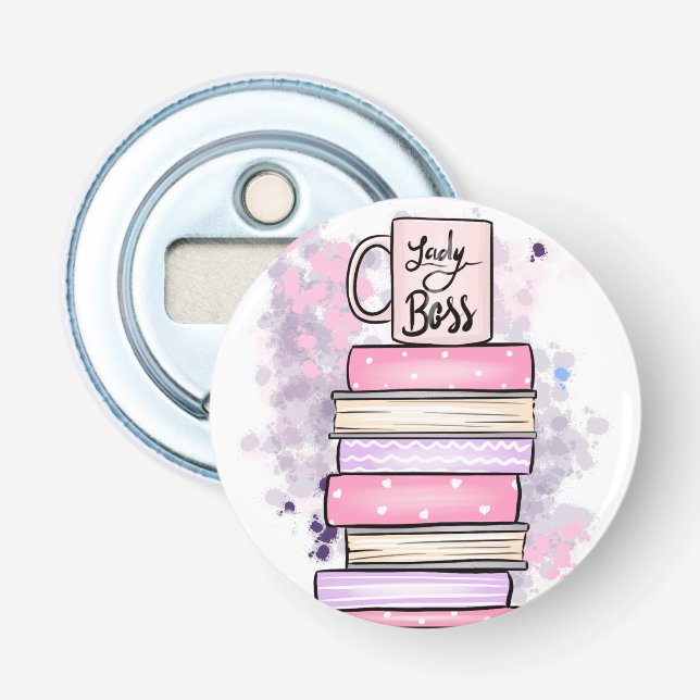 Abrebotellas Lady Boss Books y Mug (Anverso)