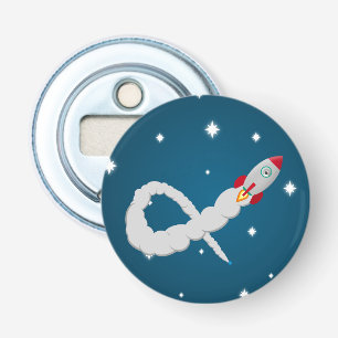 Abrebotellas Lanzamiento de cohete espacial en el espacio