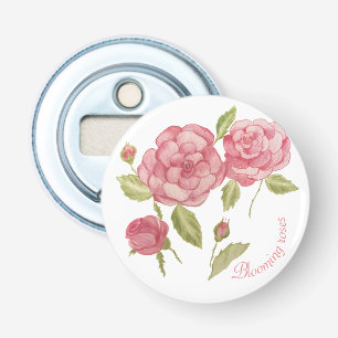 Abrebotellas Lápiz de dibujo a mano con rosas rosas rosas rosas