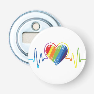 Abrebotellas Latido del Arcoiris   Resumen Scribble Heart LGBQ
