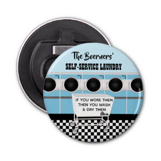 Abrebotellas Lavandería De Autoservicio Retro Que Hacen El Trab