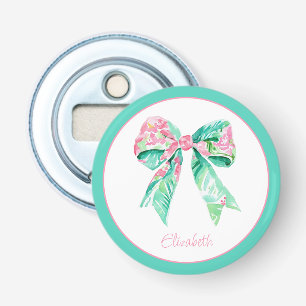 Abrebotellas Lazo Floral Rosa Elegante Personalizado