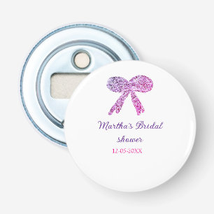 Abrebotellas Lazo purpura rosa brillo glitter despedida de solt