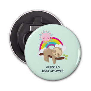 Abrebotellas Lazy Slote lindo con Baby Shower Sun & Rainbow