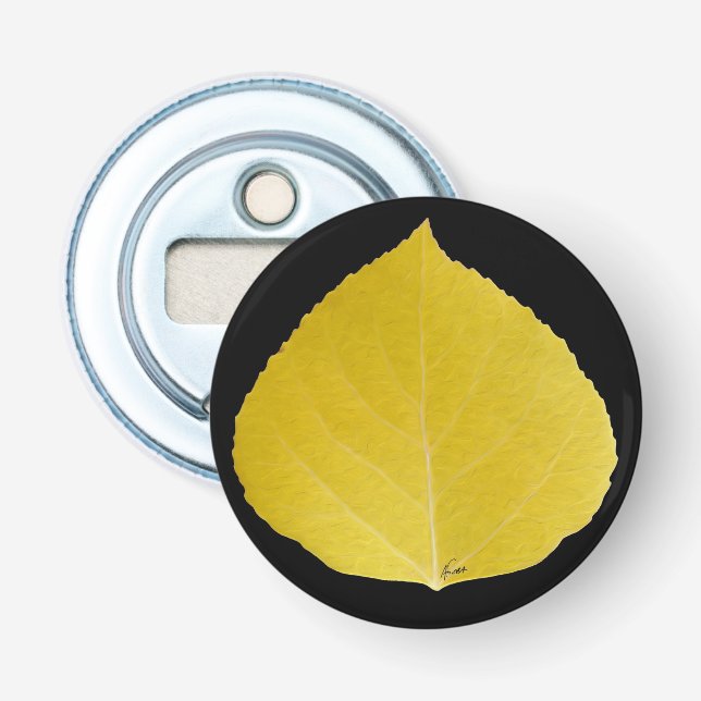 Abrebotellas Leaf amarillo #5 (Anverso)
