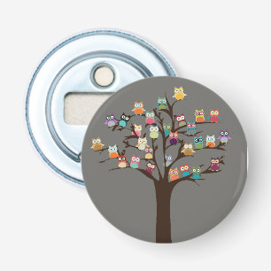 Abrebotellas Lechuza Cuta En El Árbol   Fondo