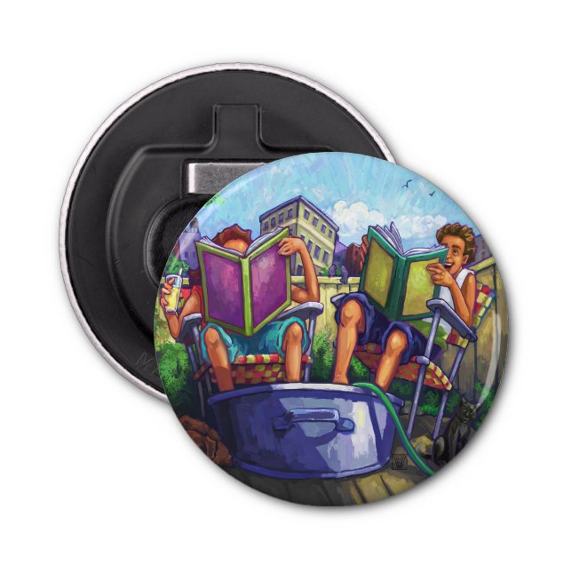 Abrebotellas Lectura en verano (Anverso)