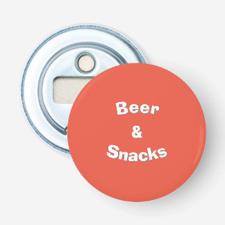 Abrebotellas Lema de personalizable de cerveza y bocadillos