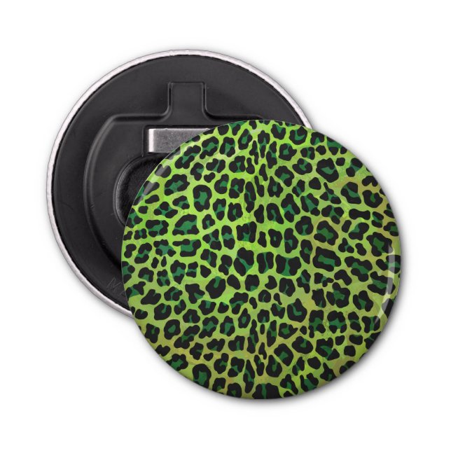 Abrebotellas Leopard Black and Green Print (Anverso)