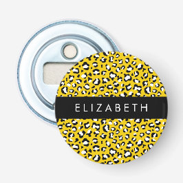 Abrebotellas Leopard Print, Spots, Yellow Leopard, tu nombre