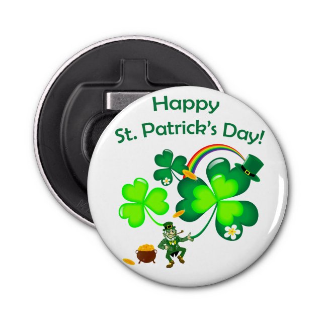 Abrebotellas Leprechaun y Shamrock (Anverso)