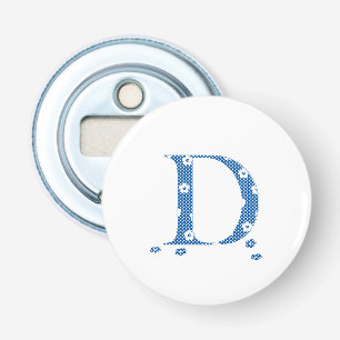 Abrebotellas Letra de patrón de flor D(azul)