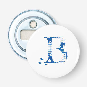 Abrebotellas Letra del patrón de flor B (azul)