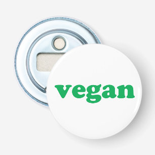 Abrebotellas letras verdes "veganas", fondo blanco