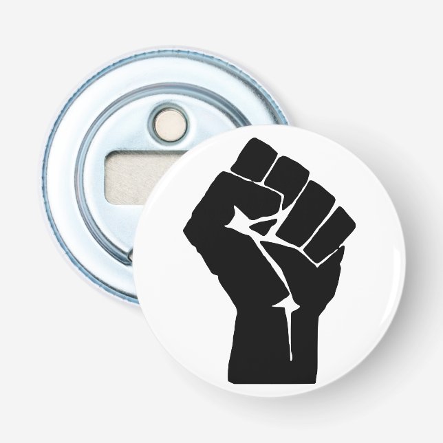 Abrebotellas Levantan puño negro - Protesta de resistencia (Anverso)
