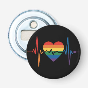 Abrebotellas LGBTQ latidos de corazón orgullo gay lesbiana tran