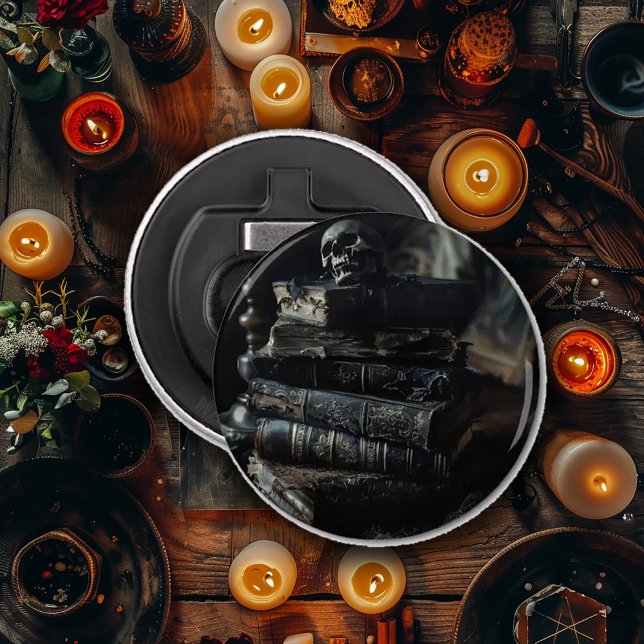 Abrebotellas Libros viejos y oscuros de tatuaje con cráneo (Subido por el creador)