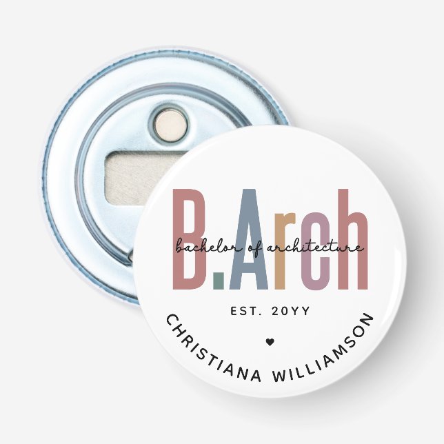 Abrebotellas Licenciado en Arquitectura por el personalizado BA (Anverso)