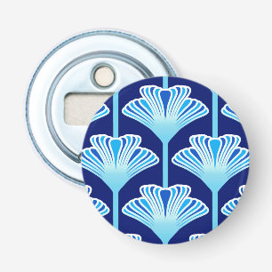 Abrebotellas Lily Art Déco, azul cobalto, aqua y blanco