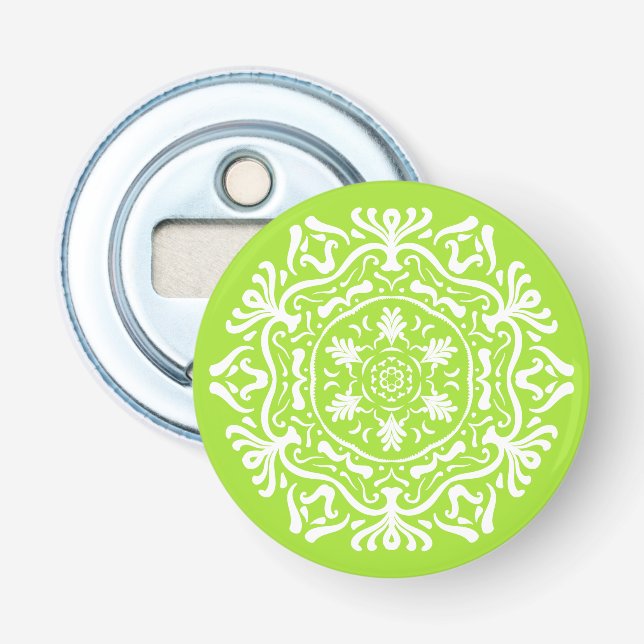 Abrebotellas Lime Mandala (Anverso)