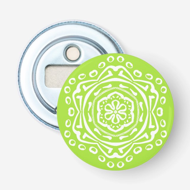 Abrebotellas Lime Mandala (Anverso)