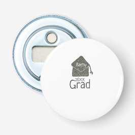 Abrebotellas Límite de graduación plateado purpurina añadir nom