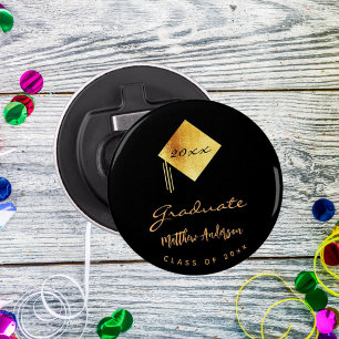 Abrebotellas Límite de oro negro para graduados de la fiesta de