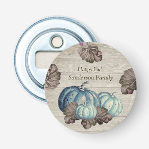 Abrebotellas Lindo Madera Gris Otoño Caída  Calabaza Azul  Redo