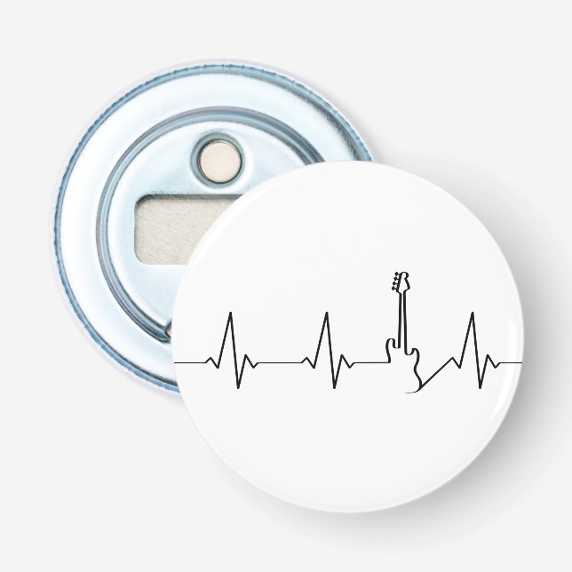 Abrebotellas Línea de corazones de guitarra eléctrica de bajo (Anverso)