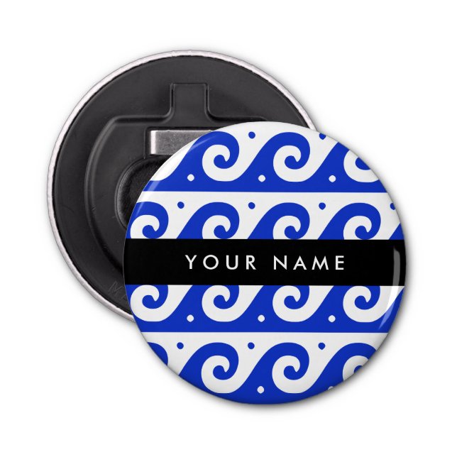 Abrebotellas Llave de malandrina griega, llave de ola, azul, tu (Anverso)