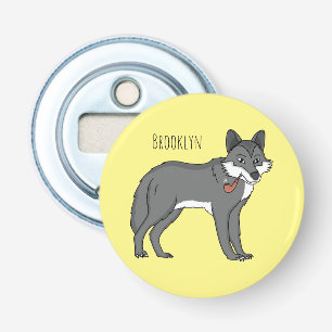 Abrebotellas Lobo gris con ilustracion de personalizado de tube