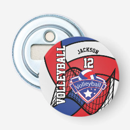Abrebotellas Logo de 🏐 de voleibol rojo, azul y blanco