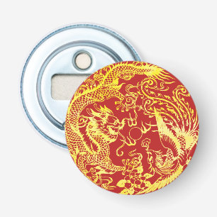 Abrebotellas Logo de Dragon phoenix Chinese boda