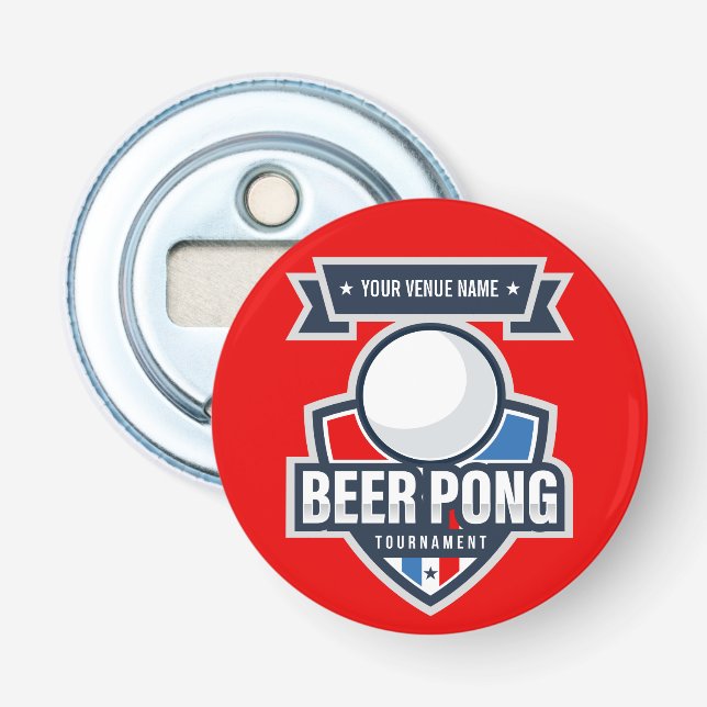 Abrebotellas Logo de Torneo de Beer Pong Personalizable (Anverso)