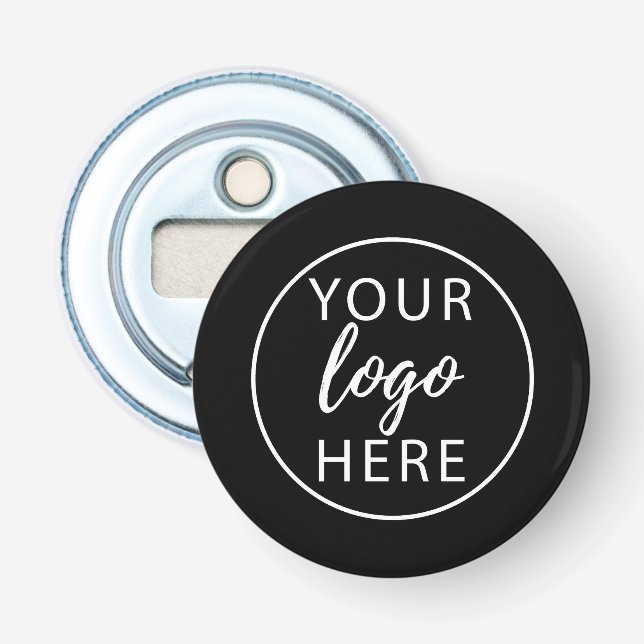 Abrebotellas Logotipo empresarial personalizado en negro (Anverso)