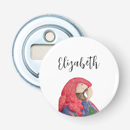 Abrebotellas Loro tropical dibujando jungla macao