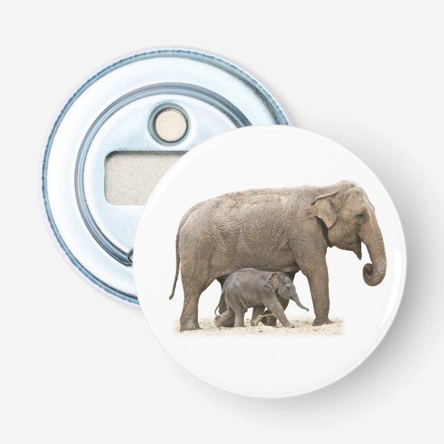 Abrebotellas Madre e hijo elefante (Anverso)