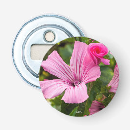 abrebotellas magnetizado flor rosada con el rocío