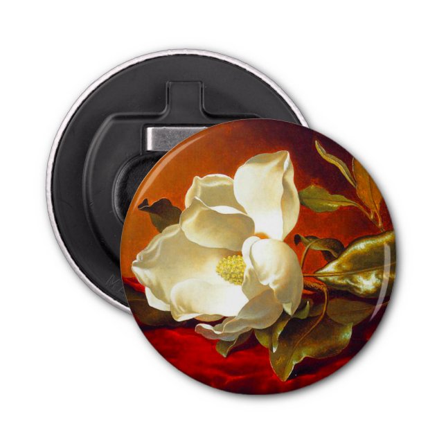 Abrebotellas Magnolia en Terciopelo Rojo Martin Johnson Heade (Anverso)