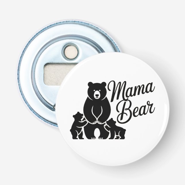 Abrebotellas Mama Bear with Cubs Cute Family Bear (Anverso)