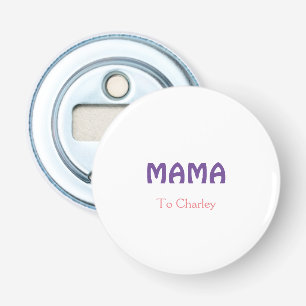 Abrebotellas Mama feliz madres retro púrpura agregar texto nomb