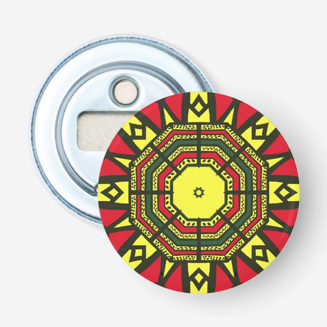 Abrebotellas Mandala afrocéntrica (Anverso)