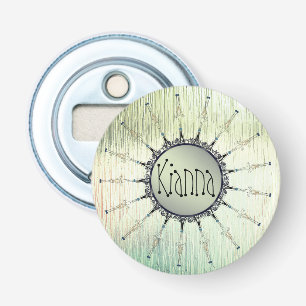 Abrebotellas Mandala personalizada sobre vidrio escarpado de Mi