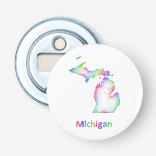 Abrebotellas Mapa de Michigan del arco iris