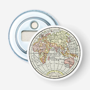 Abrebotellas Mapa del hemisferio oriental de arte de viaje