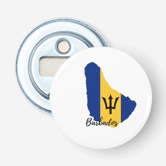 Abrebotellas Mapa y bandera de Barbados (Anverso)